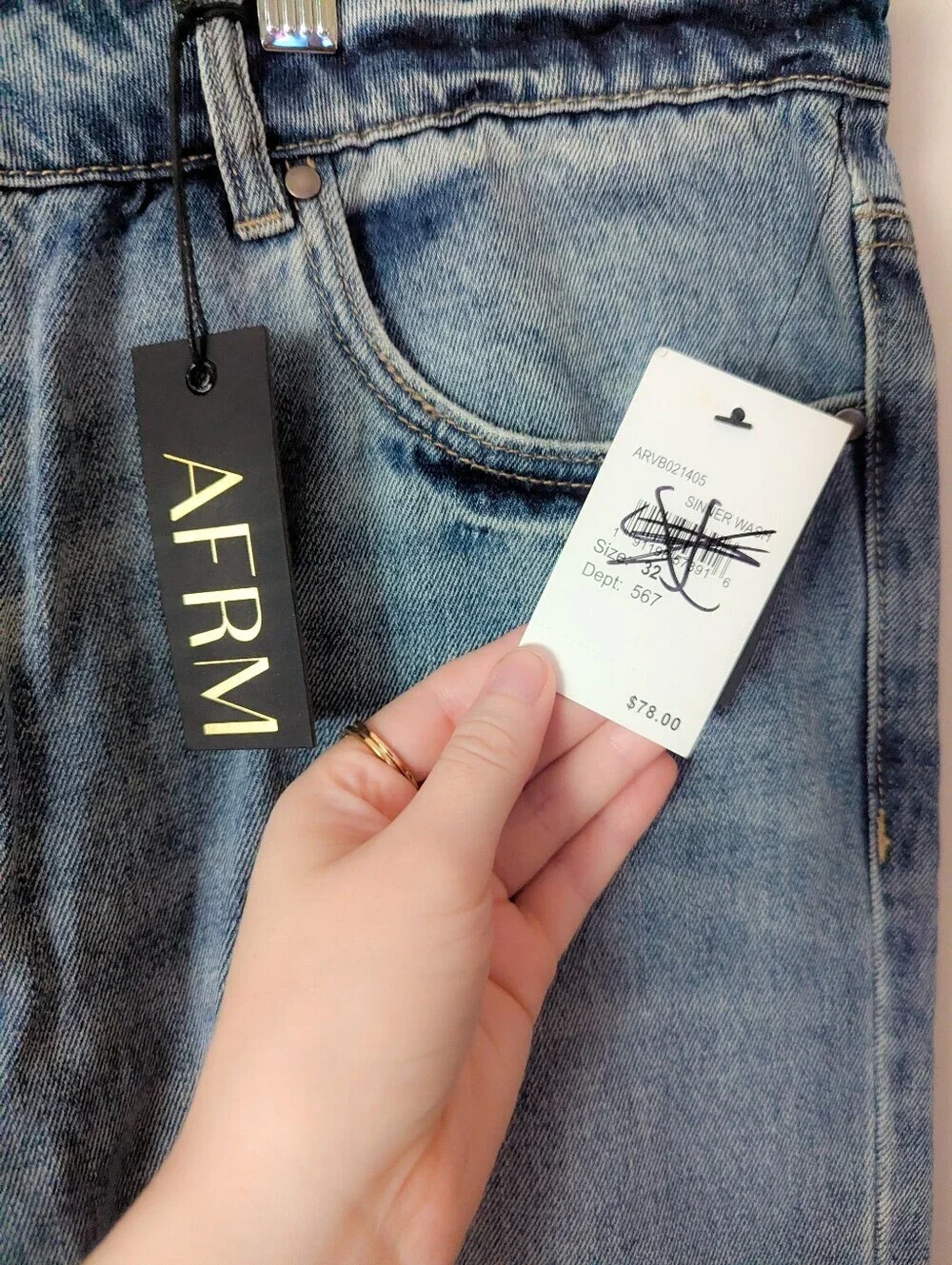 AFRM Revolve Ripped Distressed Jeans - Picture 4 of 4
